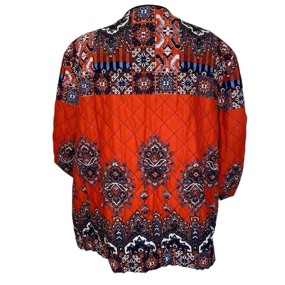 Ruby Rd Orange Lightly Quilted Jacket with Geomet… - image 4